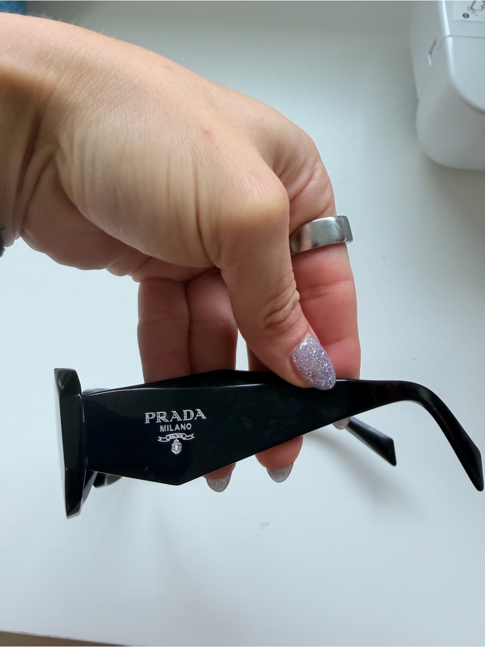 Prada Black Geometric Oversized Sunglasses - Picture 2 of 5